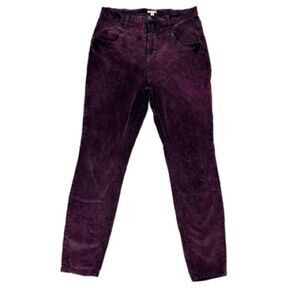 Urban Outfitters Burnt Velvet High Waist Aubergine Purple Size 32 Dark Academia